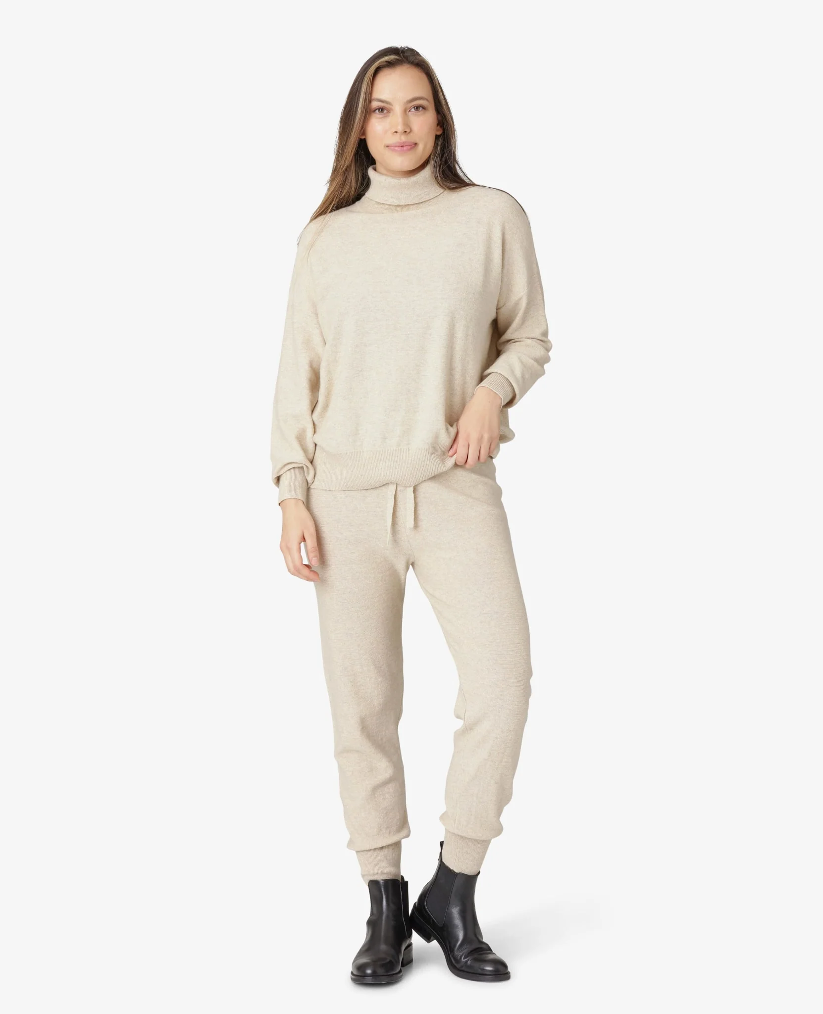 COTTON CASHMERE KNIT TROUSERS