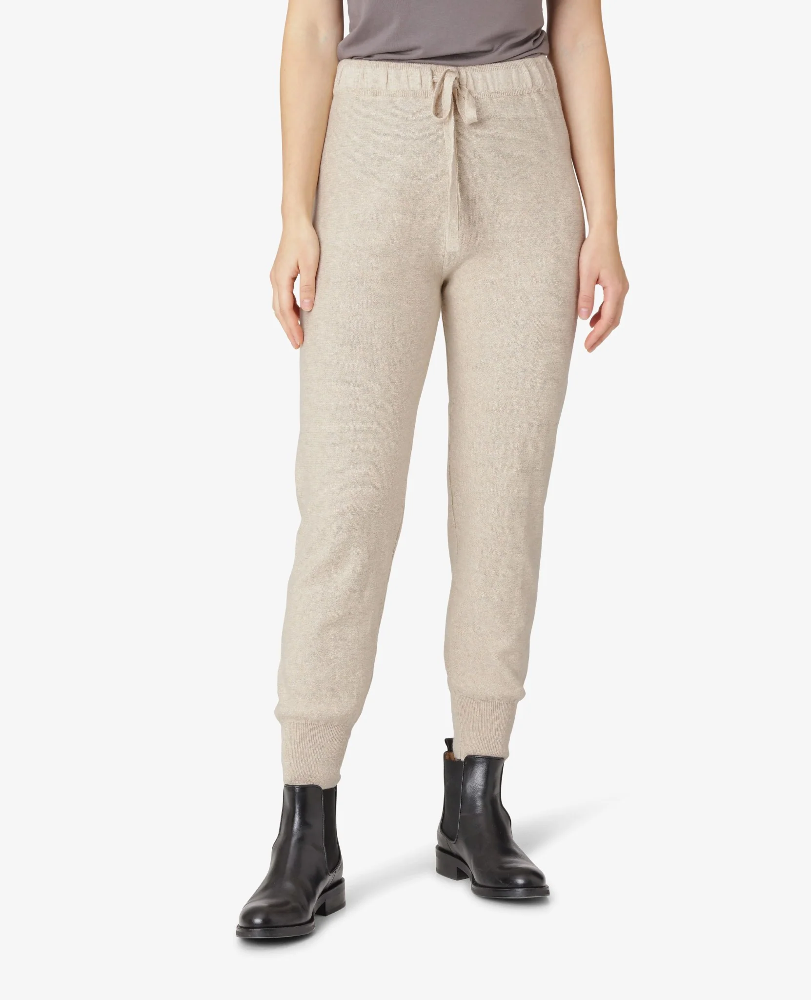 COTTON CASHMERE KNIT TROUSERS - Image 2