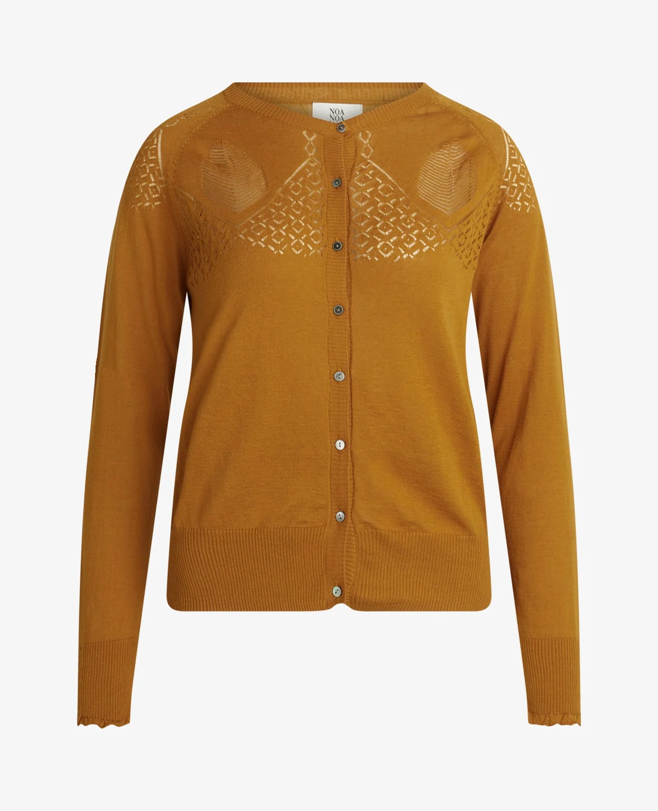 LOUISANN KNITTED POINTELLE CARDIGAN