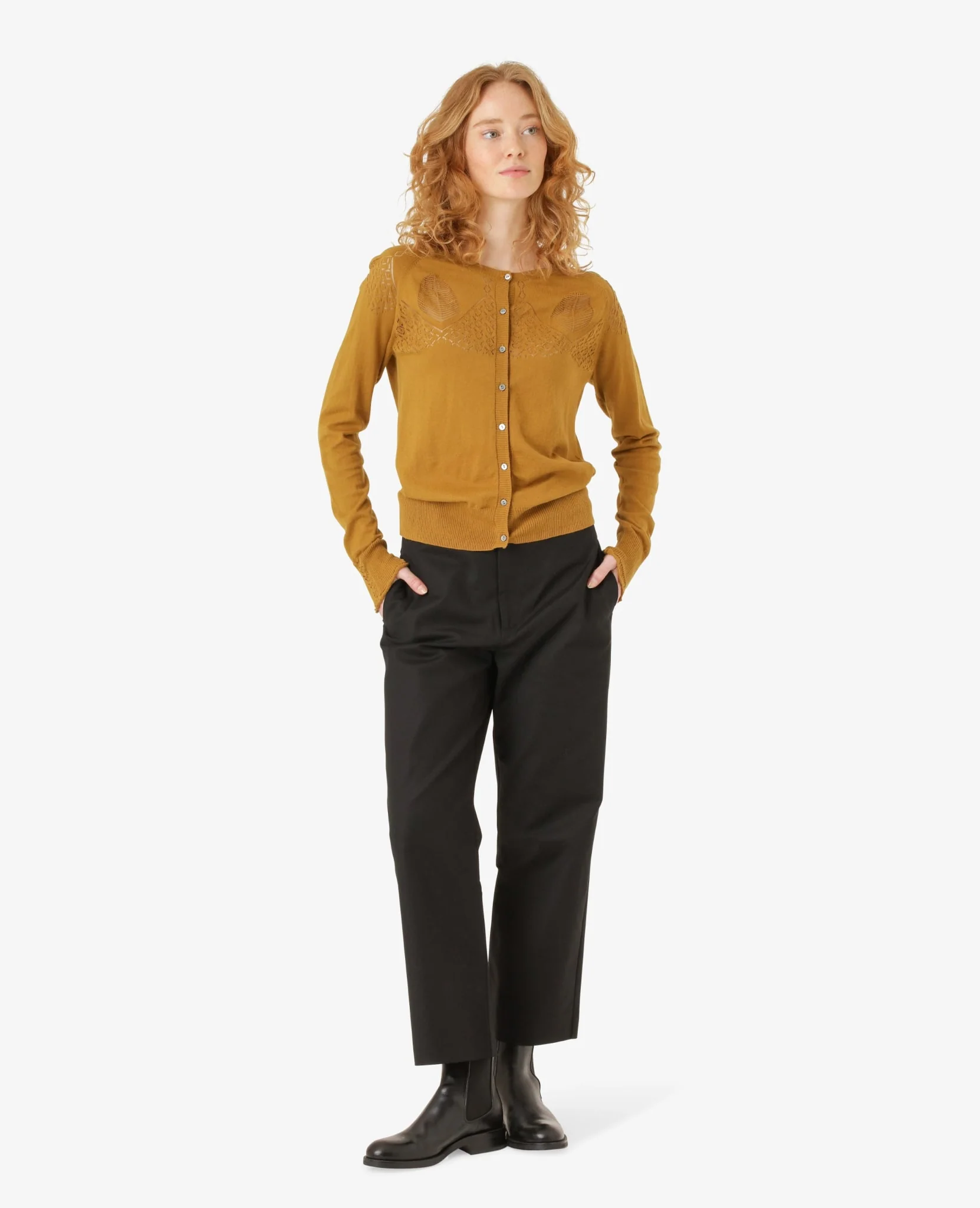 LOUISANN KNITTED POINTELLE CARDIGAN - Image 3