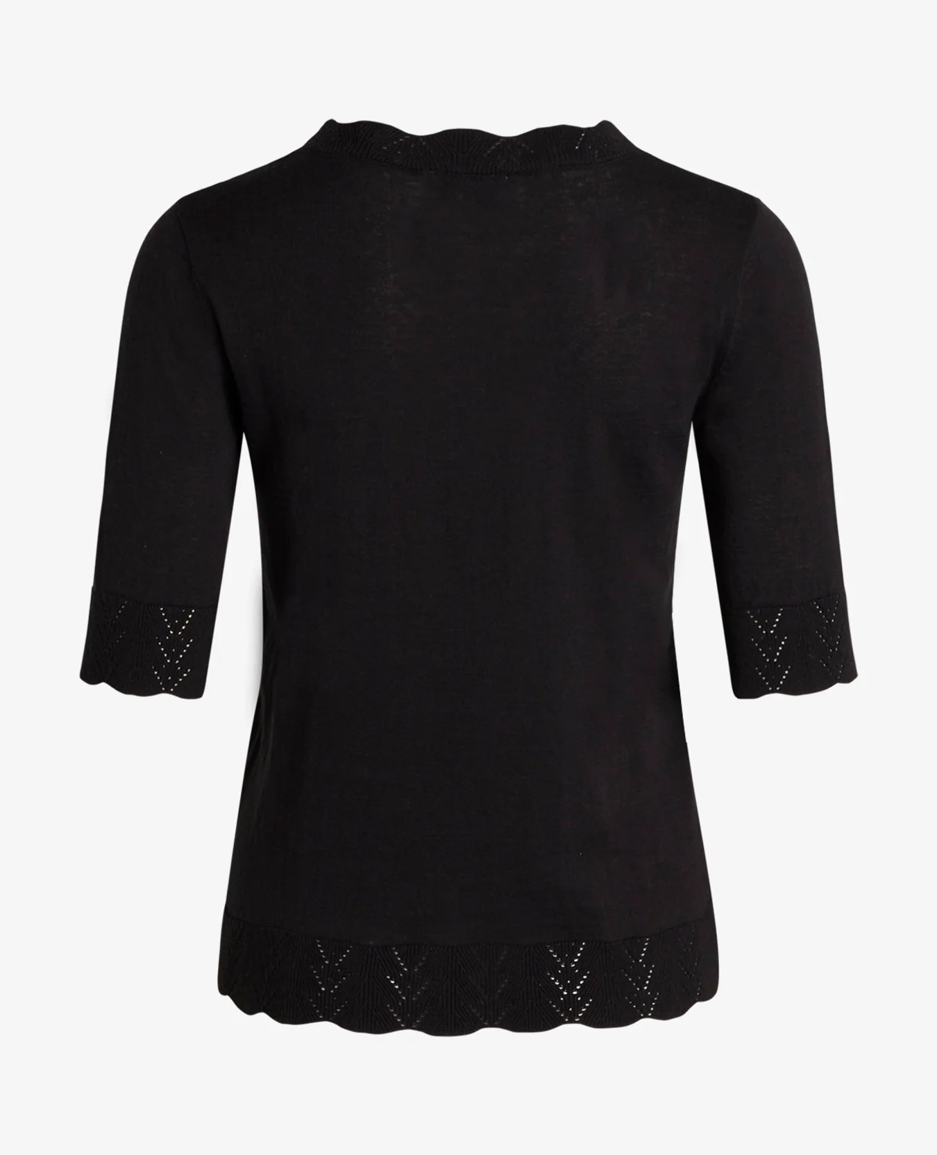 LOUISANN KORTÆRMET PULLOVER MED HULMØNSTER - Image 2