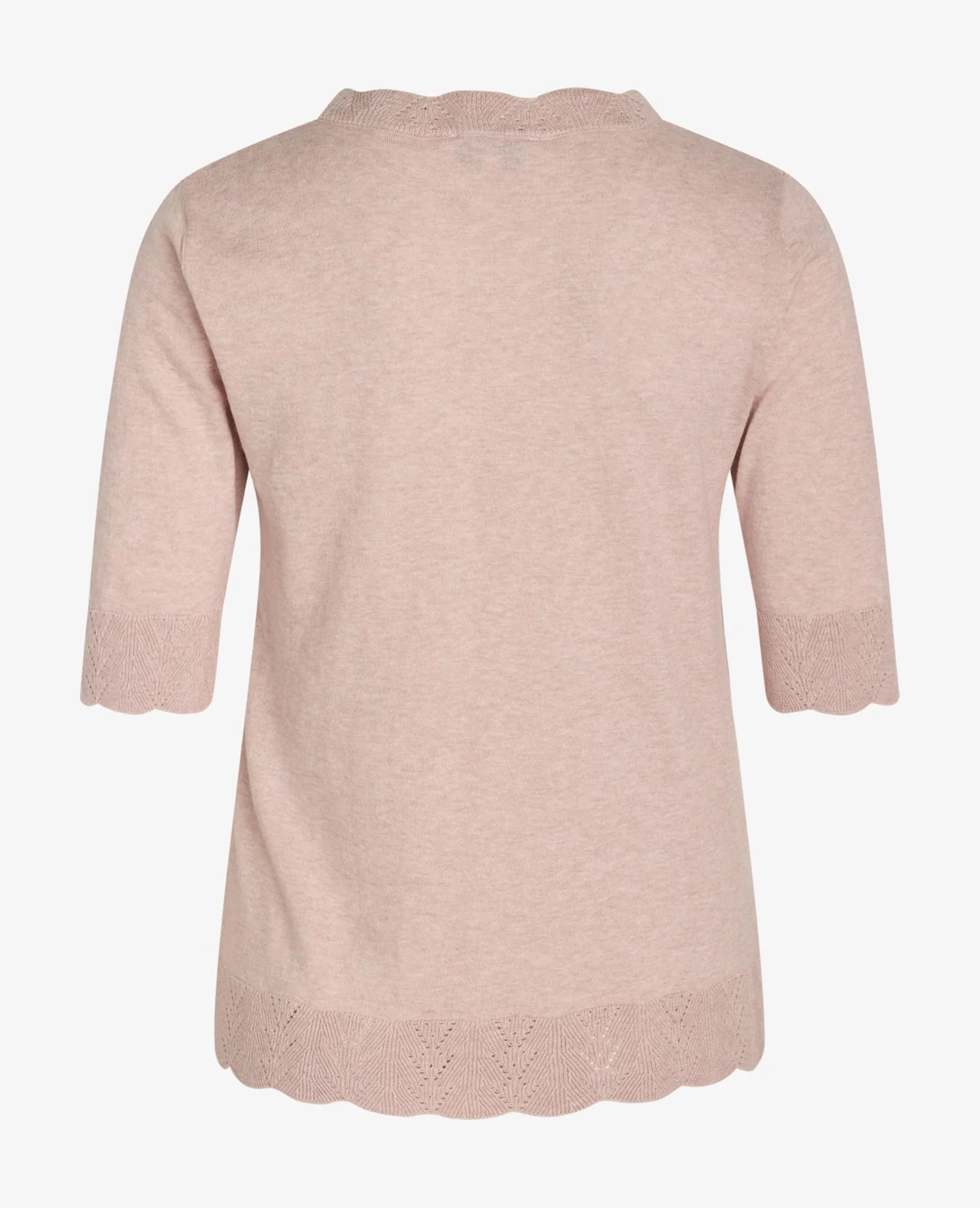 LOUISANN KORTÆRMET PULLOVER MED HULMØNSTER - Image 2