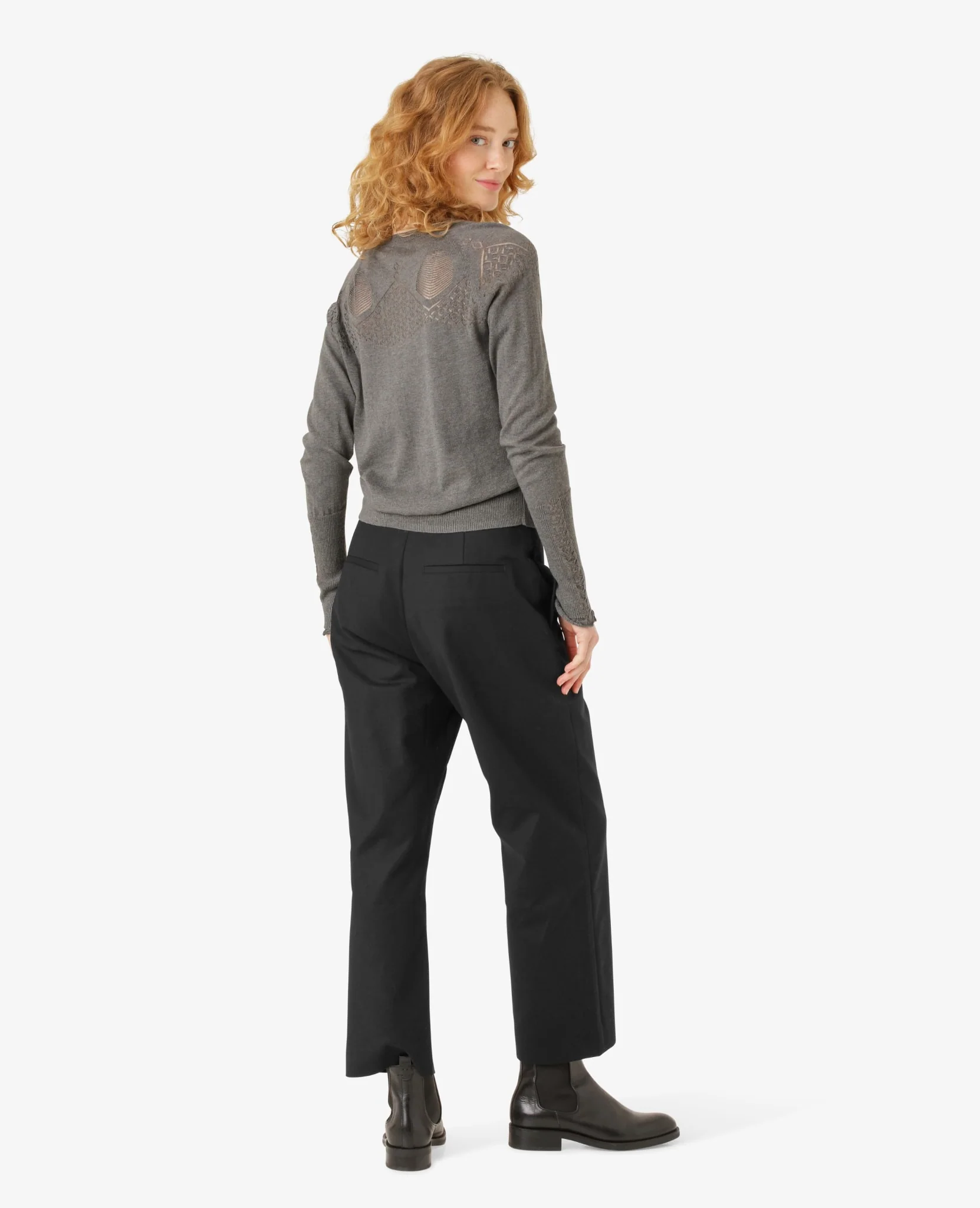 LOUISANN STRIKBLUSE MED HULMØNSTER - Image 4