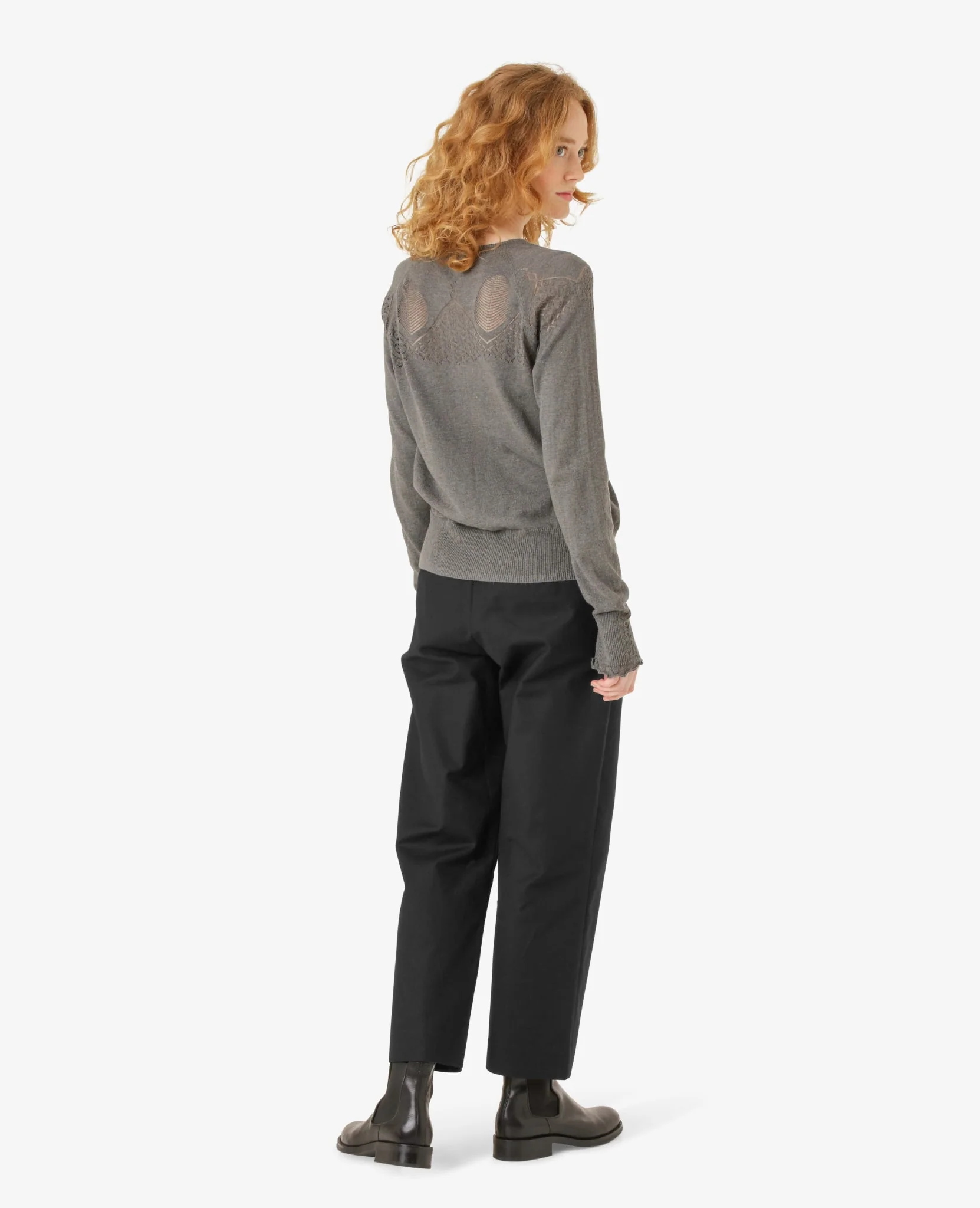 LOUISANN STRIKKET CARDIGAN MED HULMØNSTER - Image 4