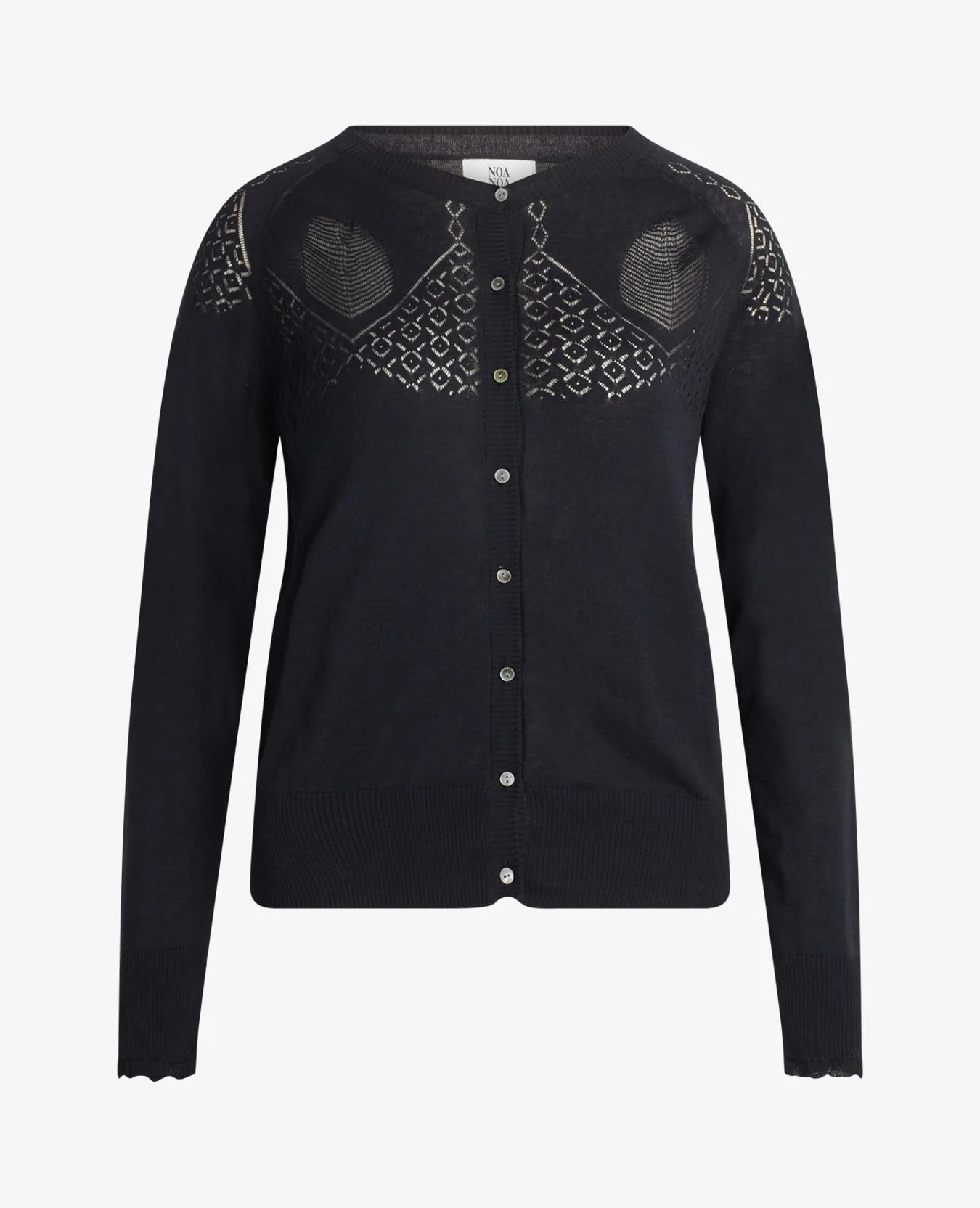 LOUISANN STRIKKET CARDIGAN MED HULMØNSTER