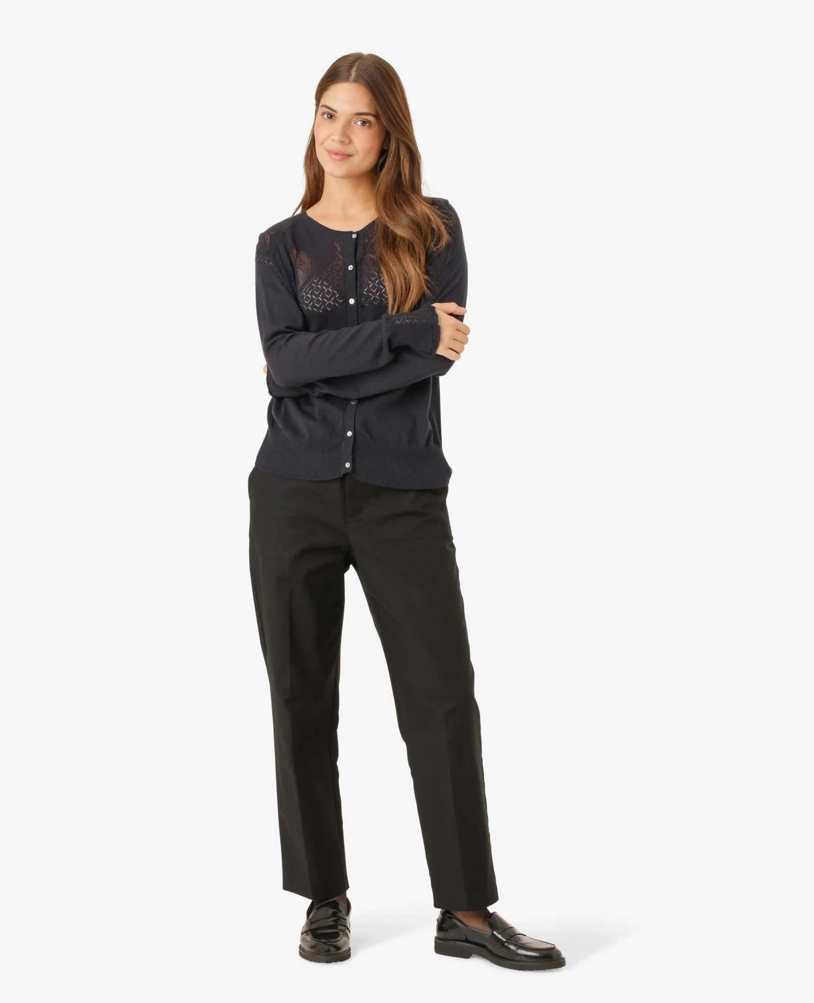 LOUISANN STRIKKET CARDIGAN MED HULMØNSTER - Image 3