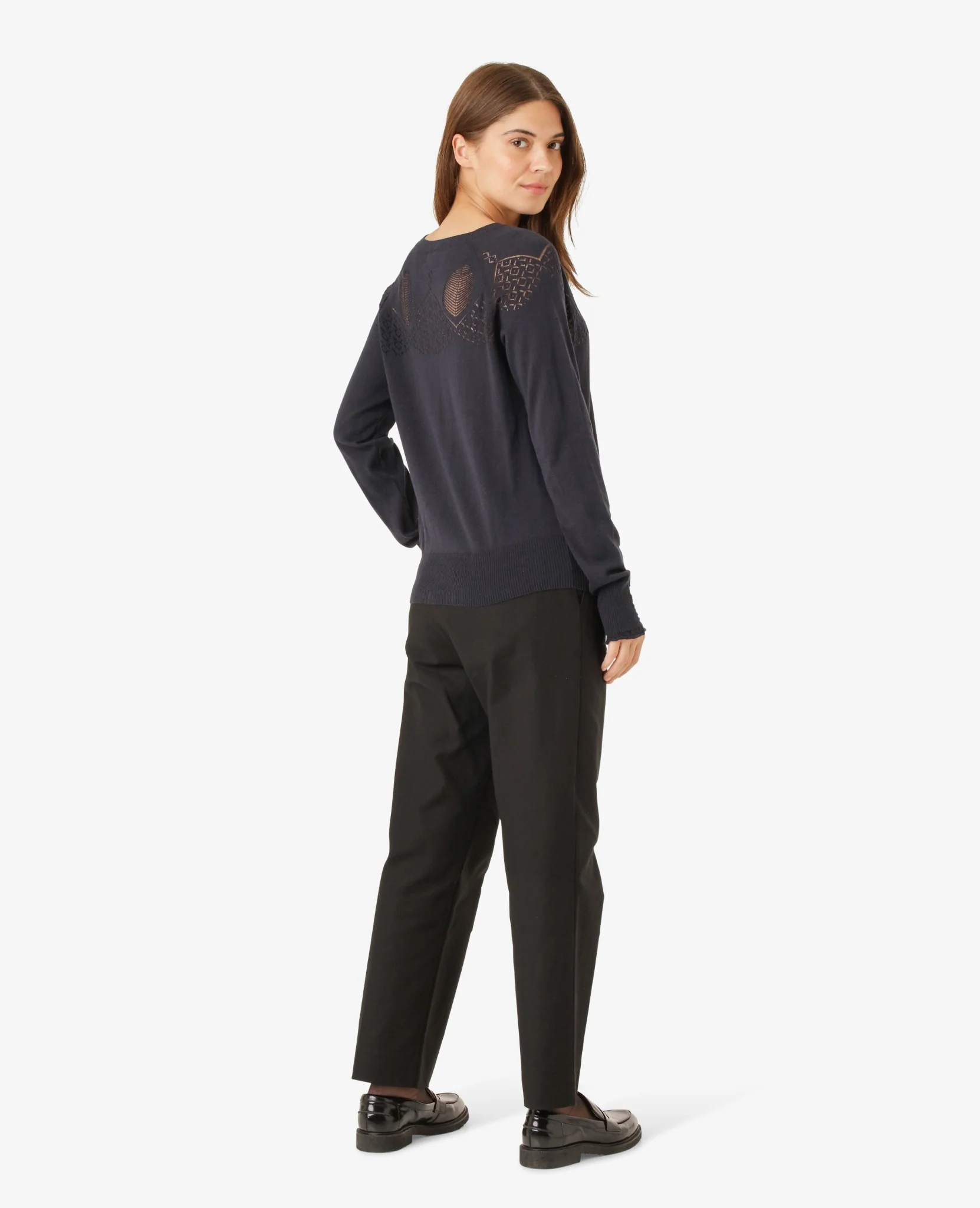LOUISANN STRIKKET CARDIGAN MED HULMØNSTER - Image 4