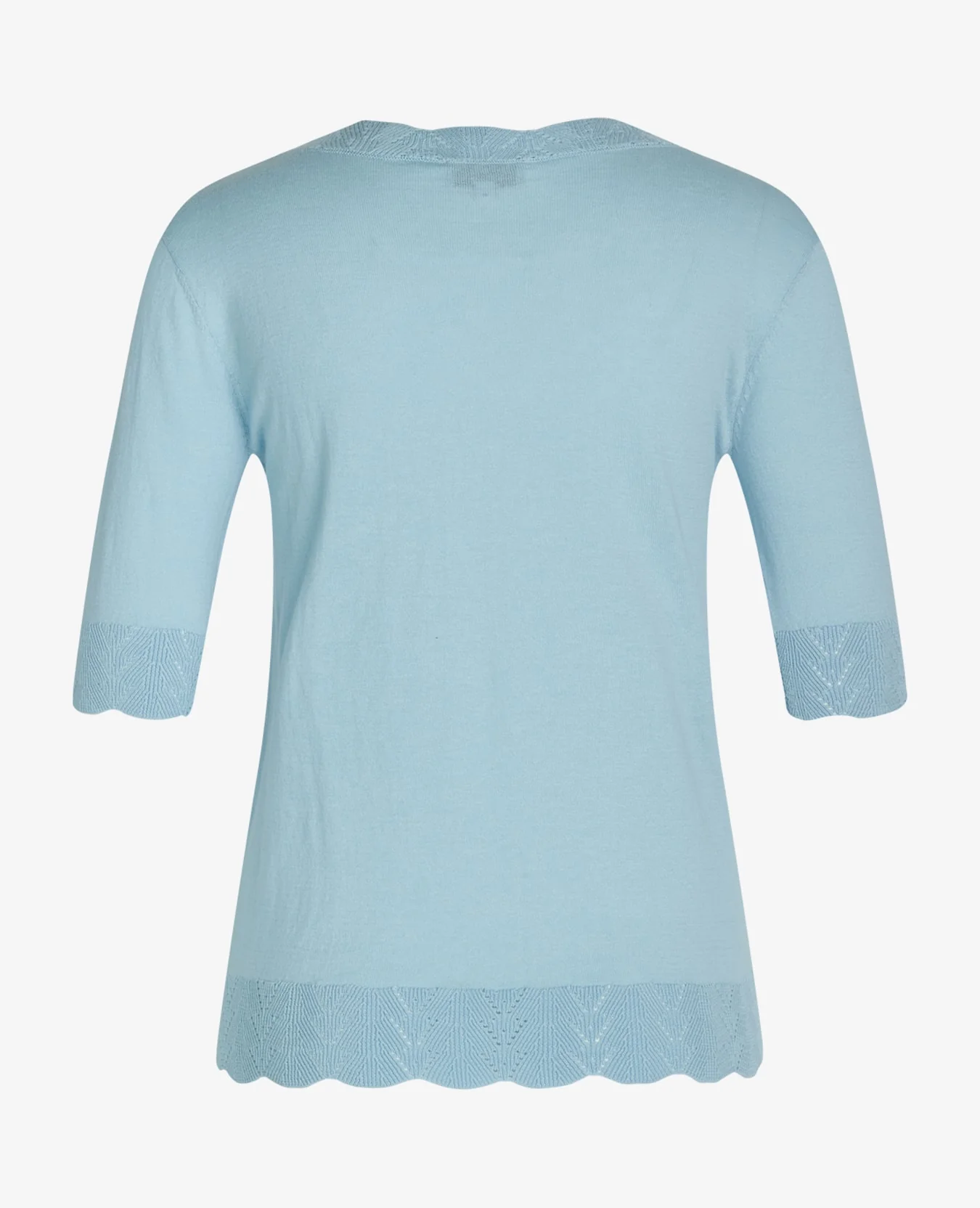 LOUISANN KORTÆRMET PULLOVER MED HULMØNSTER - Image 3