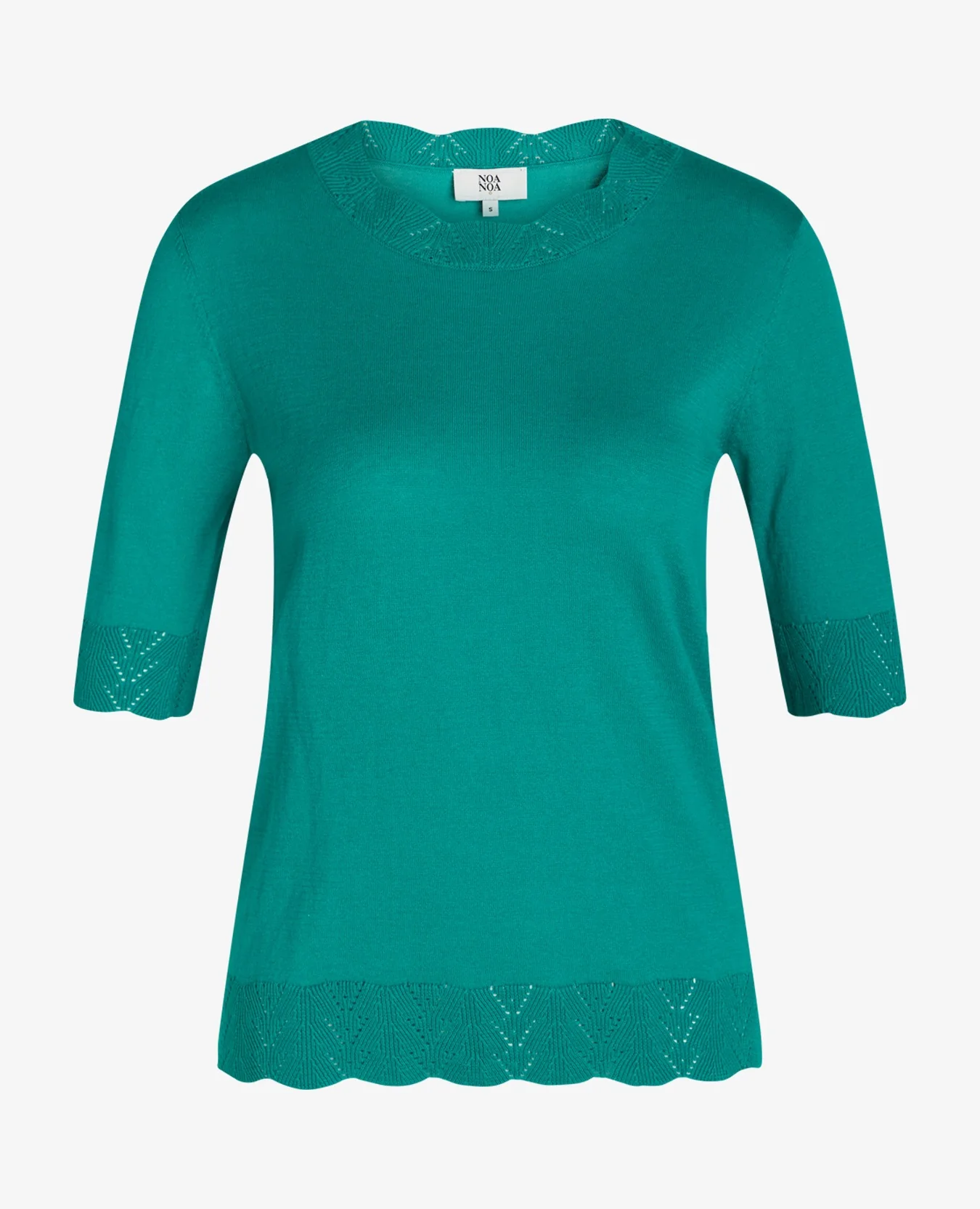 LOUISANN SHORT SLEEVE PULLOVER WITH POINTELLE
