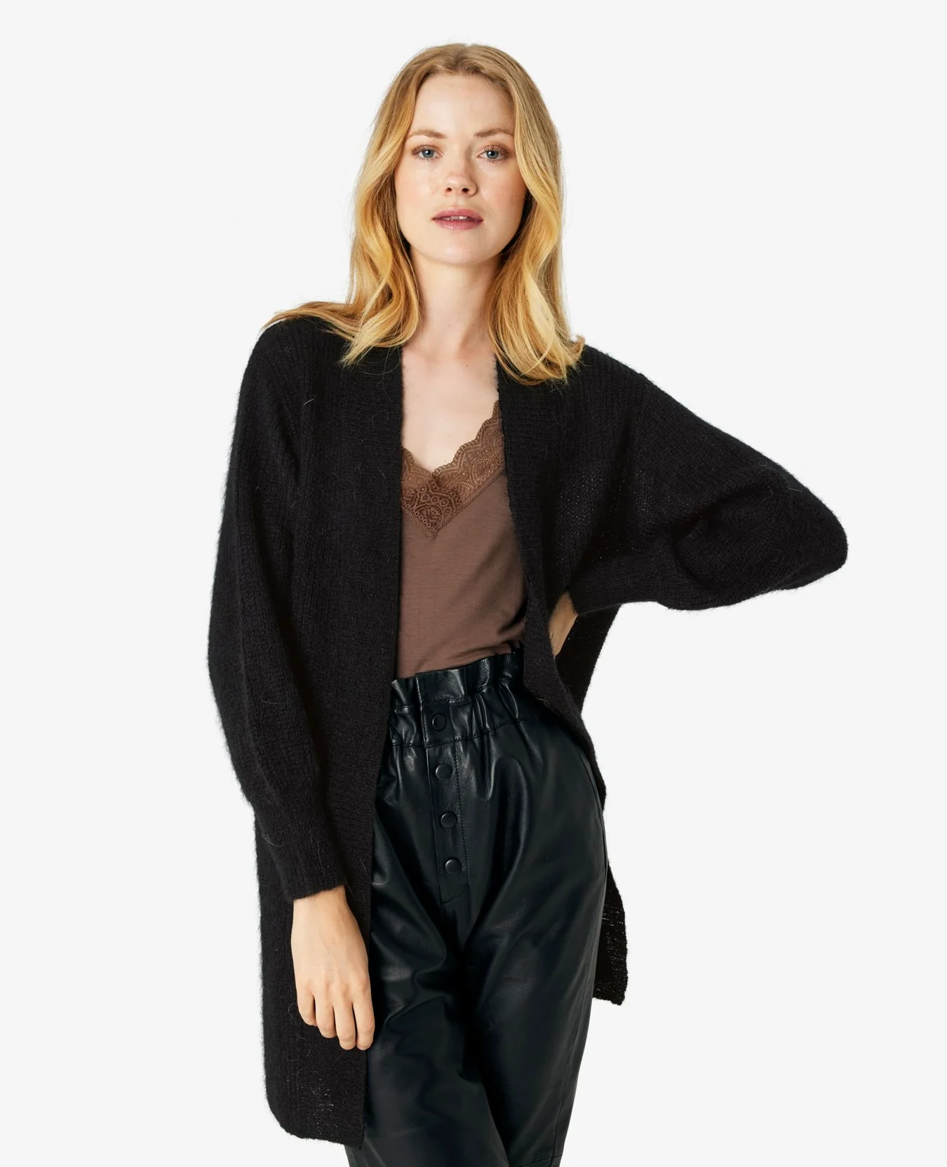 MYRANN LONG MOHAIR MIX CARDIGAN - Image 3