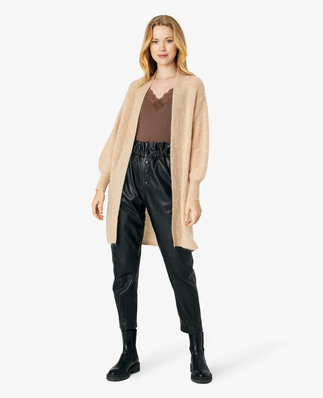 MYRANN LONG MOHAIR MIX CARDIGAN
