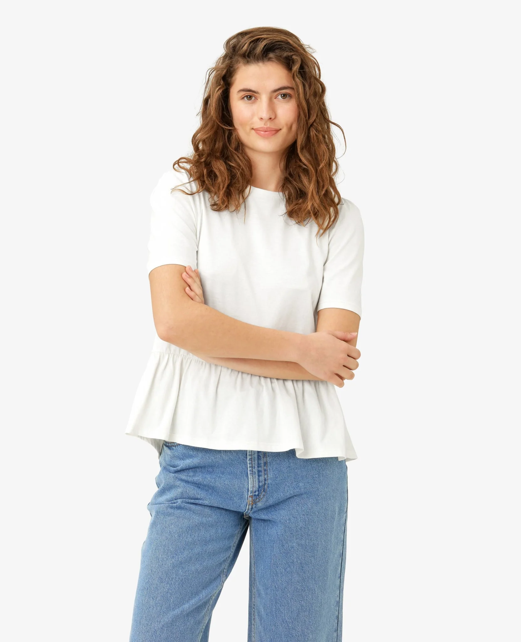 NOLANN PEPLUM T-SHIRT I ØKOLOGISK JERSEY