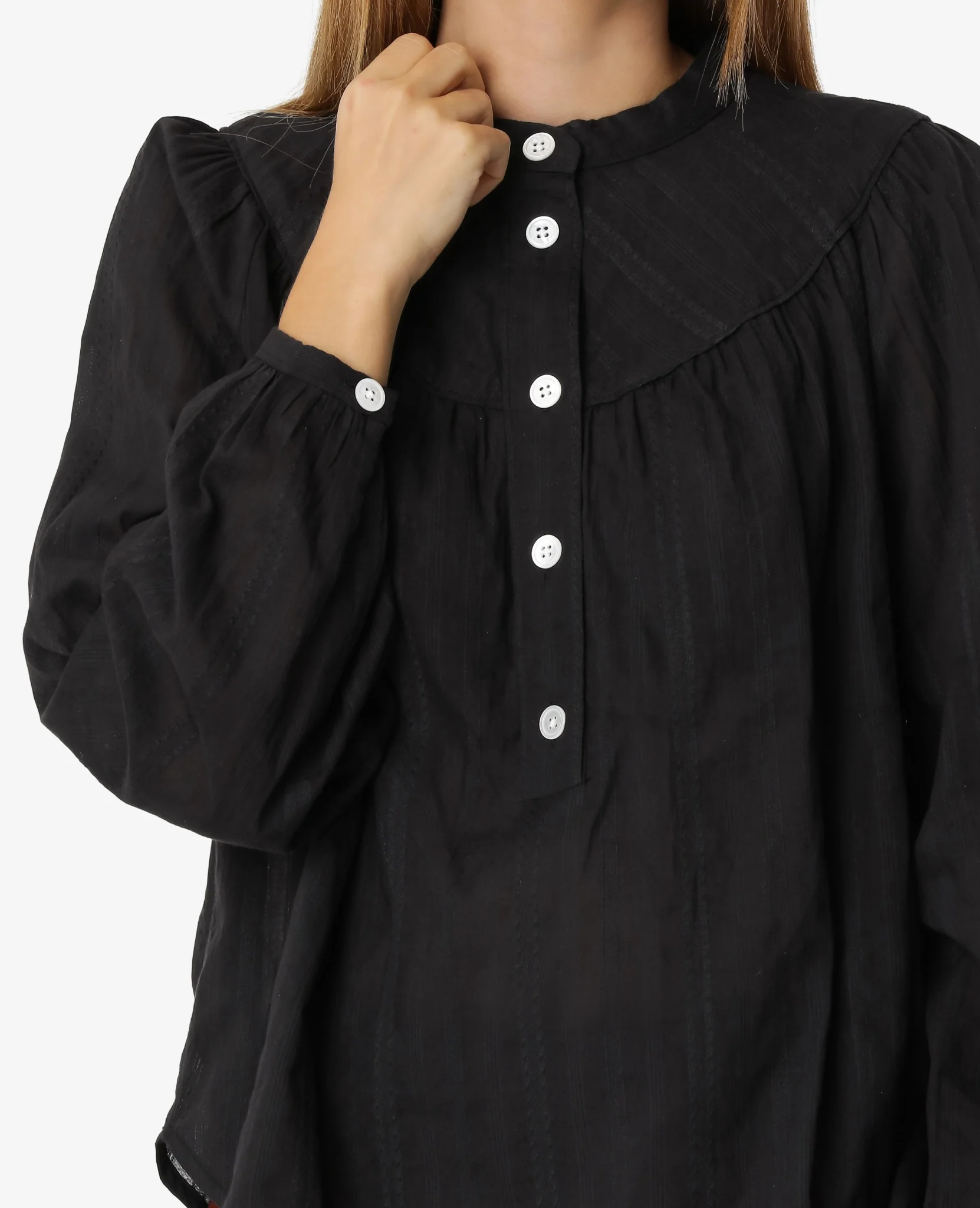 ORGANIC COTTON DOBBY BLOUSE - Image 3